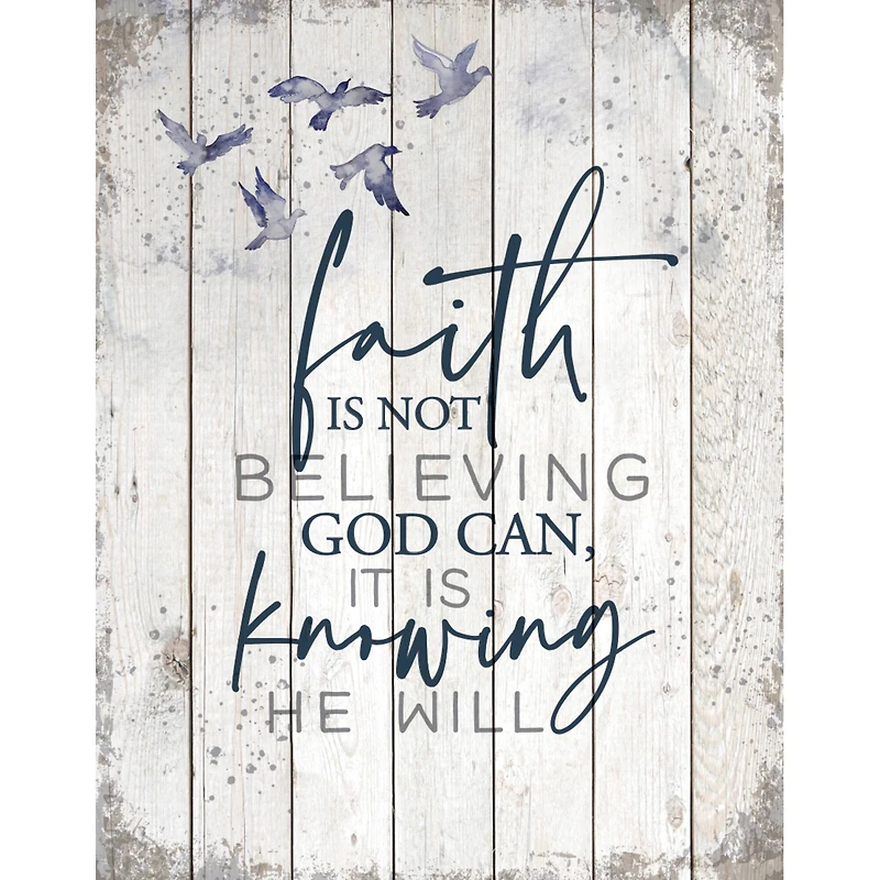 Faith Is Not Wood Plaque