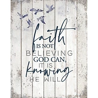 Faith Is Not Wood Plaque