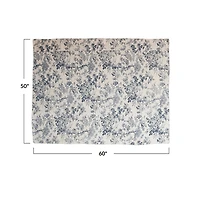 Hello Honey® 60" Blue &  White Toile Pattern Cotton Chambray Throw