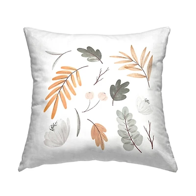 Stupell Industries Soft Varied Botanical Plants Minimal Muted Tones Throw Pillow, 18" x 18"