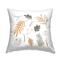Stupell Industries Soft Varied Botanical Plants Minimal Muted Tones Throw Pillow, 18" x 18"