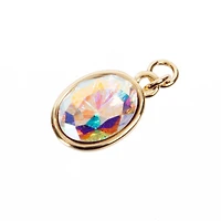 14K Gold Plated AB Austrian Crystal Oval Charm by Bead Landing™