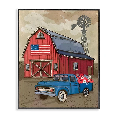 Stupell Industries Vintage Americana Barn Framed Giclee Art