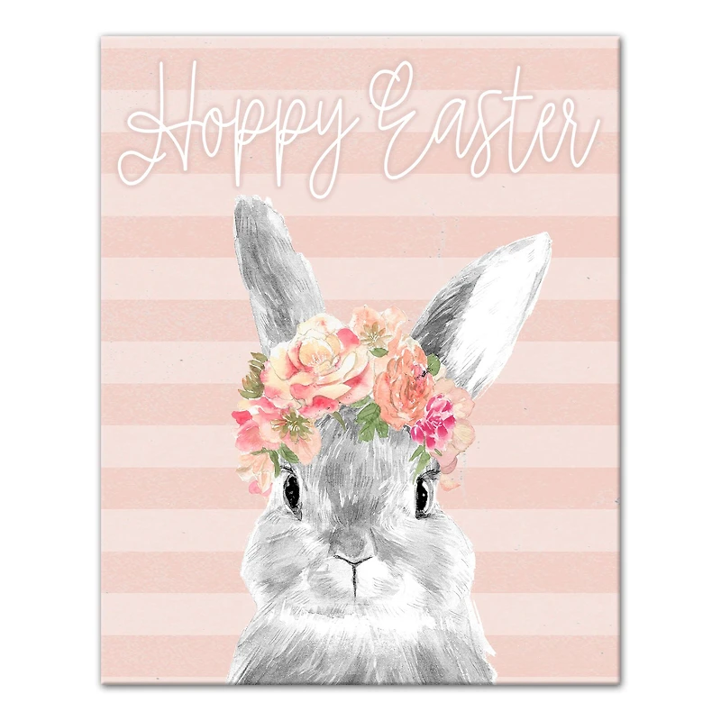 Hoppy Easter Rabbit 16" x 20" Canvas Wall Art