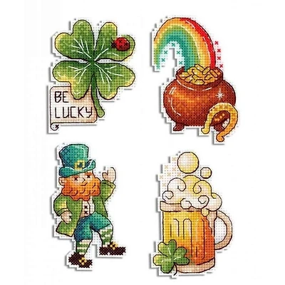 MP Studia St. Patrick's Day Magnets Plastic Canvas Counted Cross Stitch Kit