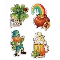 MP Studia St. Patrick's Day Magnets Plastic Canvas Counted Cross Stitch Kit