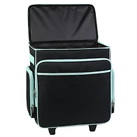 Everything Mary Black & Teal Rolling Craft Bag