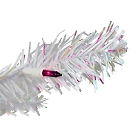 3ft. Pre-Lit White Iridescent Pine Artificial Christmas Tree, Purple Lights