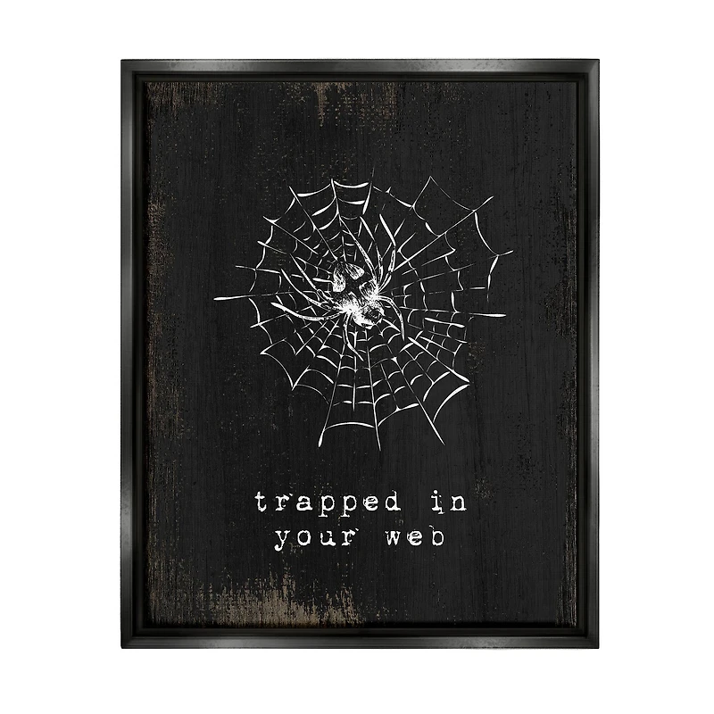 Stupell Industries Trapped In Your Web Spider Framed Floater Canvas Wall Art