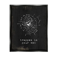 Stupell Industries Trapped In Your Web Spider Framed Floater Canvas Wall Art