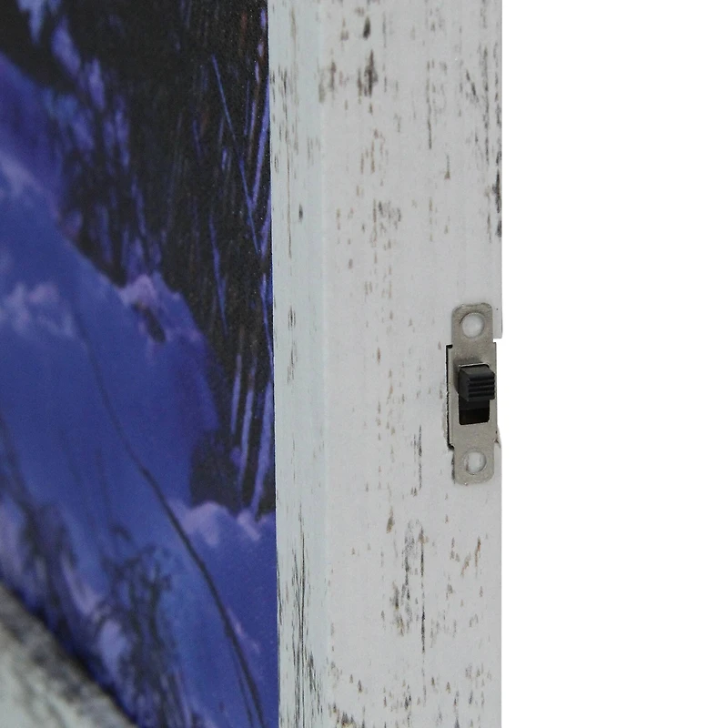 LED Lighted Church Framed Christmas Wall Canvas Art