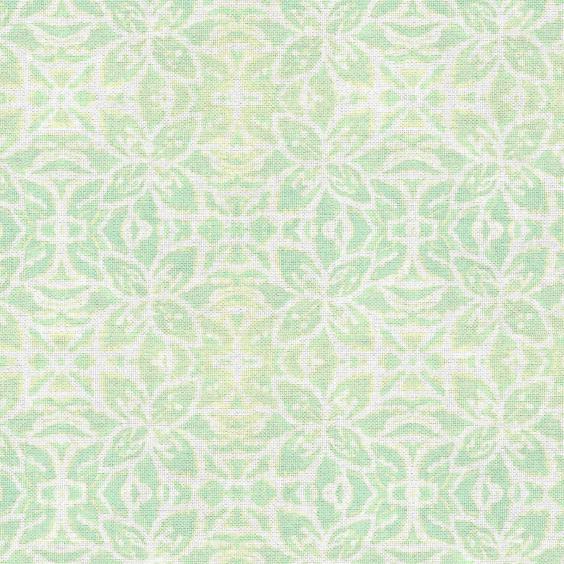 Fabric Editions Abstract Green Daisy Cotton Fabric
