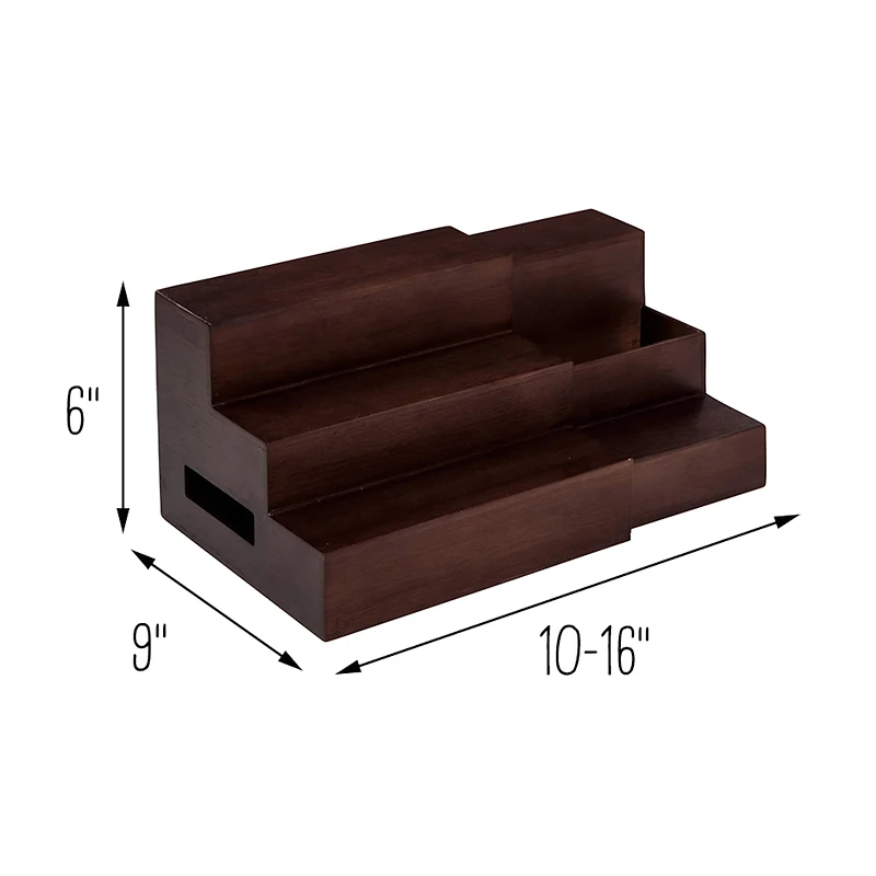 Walnut Expandable Bamboo Tiered Spice Rack