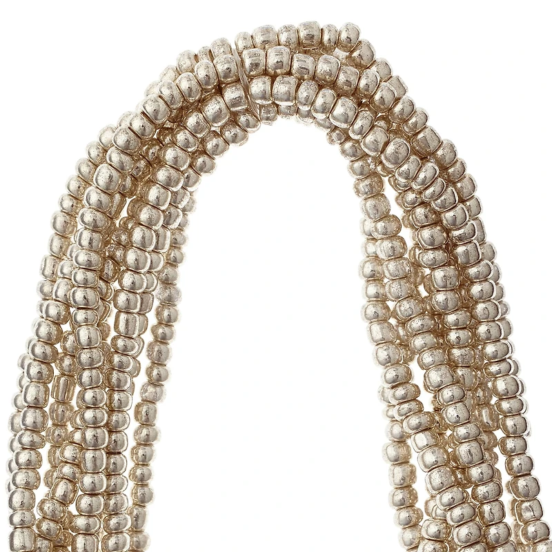 Silver Mercury Glass Seed Beads, 6/0 by Bead Landing™