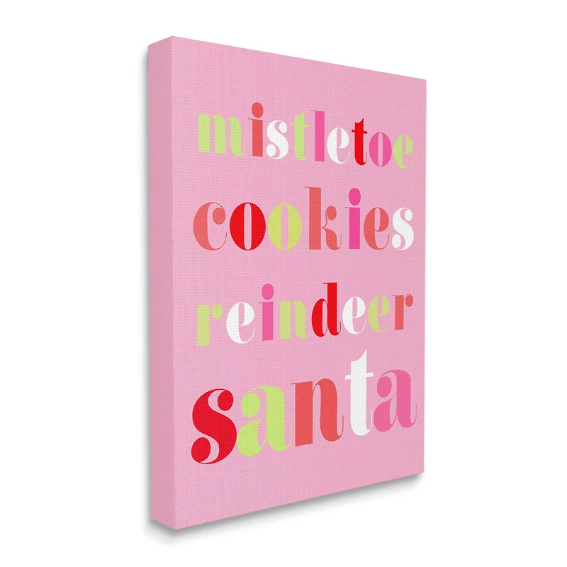 Stupell Industries Mistletoe Cookies Reindeer Santa Bold Canvas Wall Art