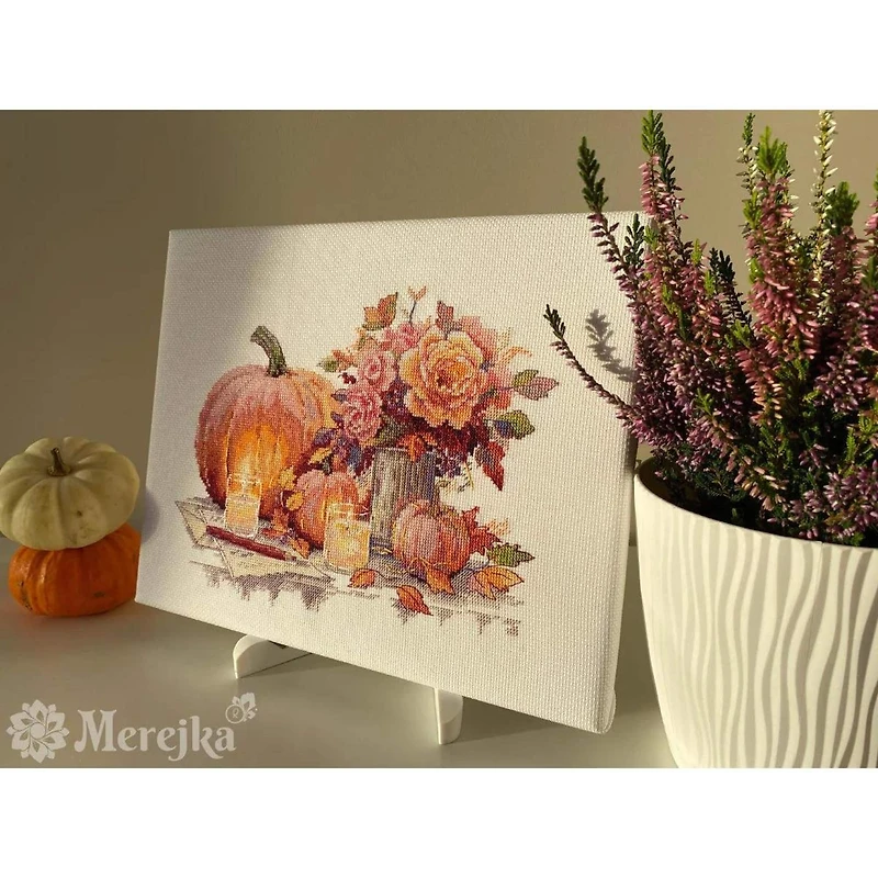 Merejka Still Life with Pumpkins Counted Cross Stitch Kit