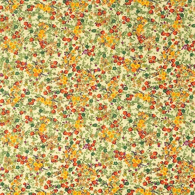 SINGER Yellow Floral Packed Cotton Fabric