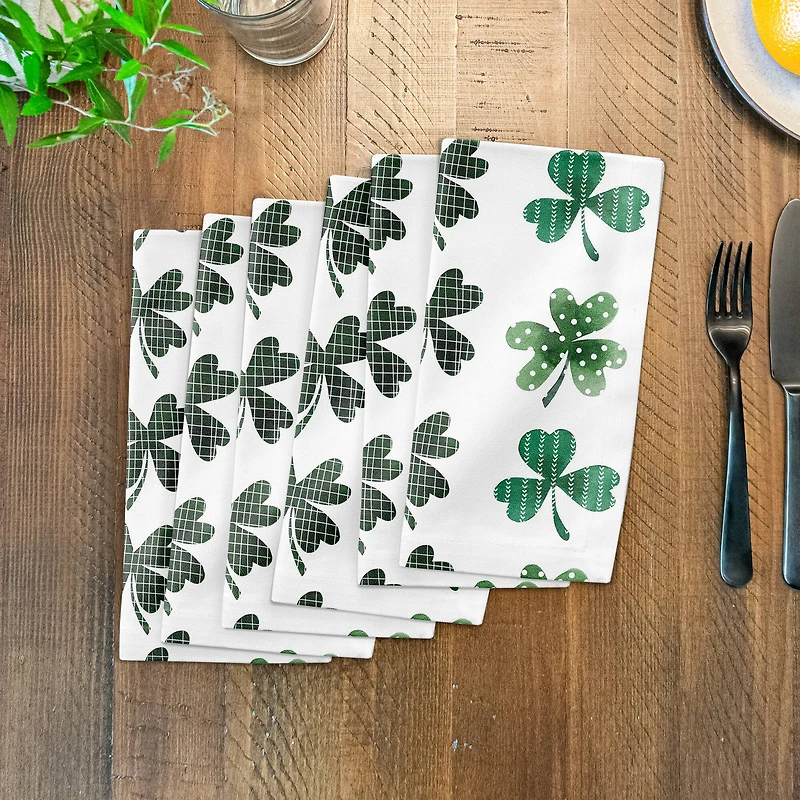 Shamrock Pattern Napkin 10" x 10" Cotton Twill Napkin