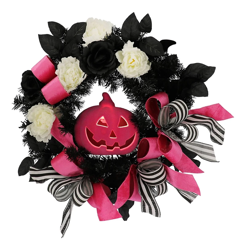 24" Pink Jack-o'-Lantern Wreath by Ashland®