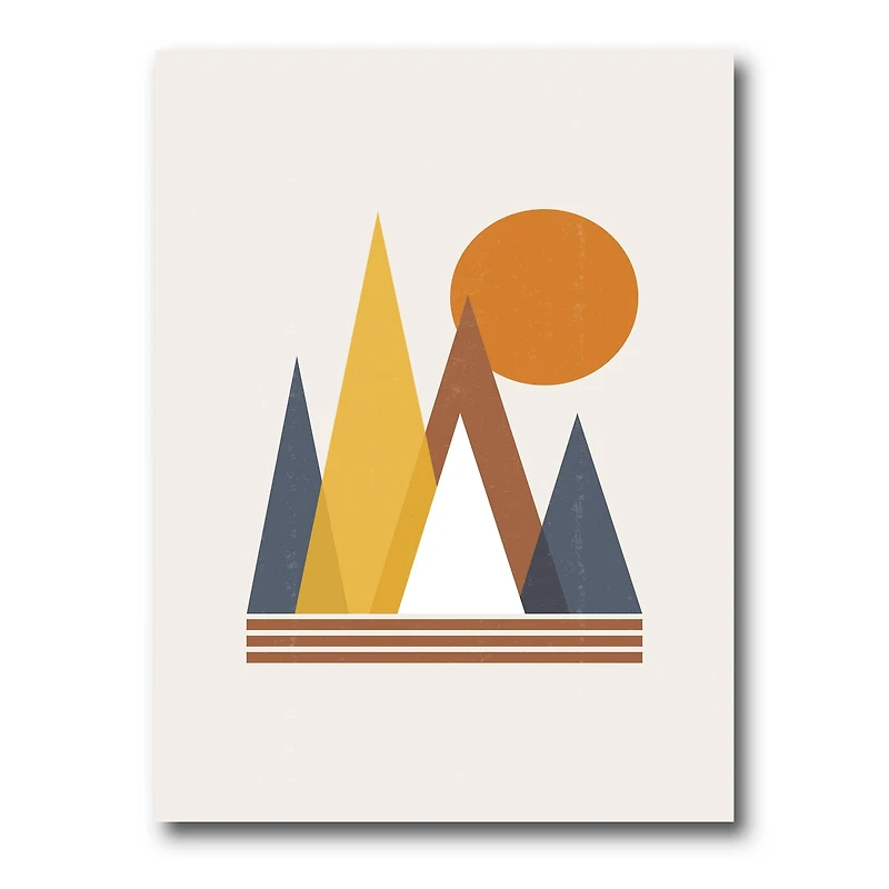 Designart - Mountain Abstract and Sun