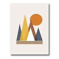 Designart - Mountain Abstract and Sun