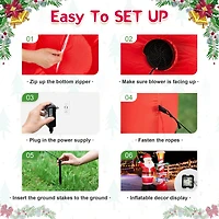 Glitzhome® 7FT Lighted Inflatable Santa with Lamp Post Sign Decor