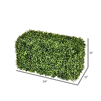 24" Artificial Green Boxwood Hedge
