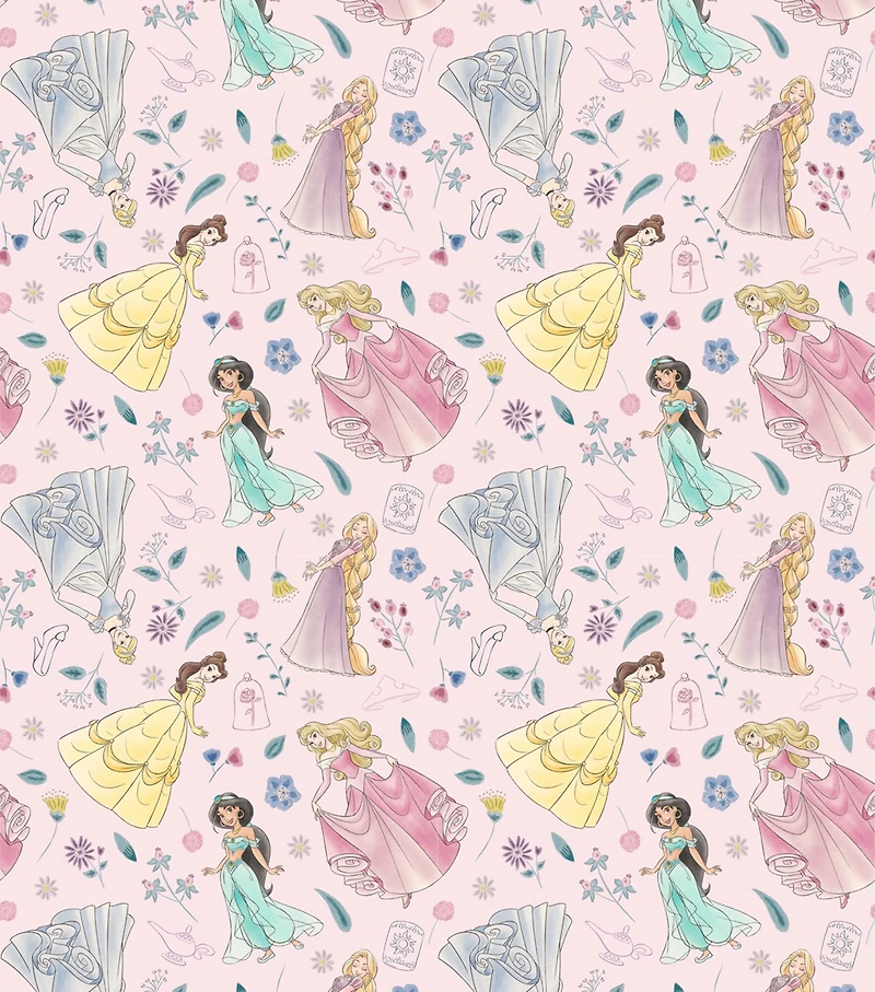 Disney Princess Adventure Awaits Cotton Fabric