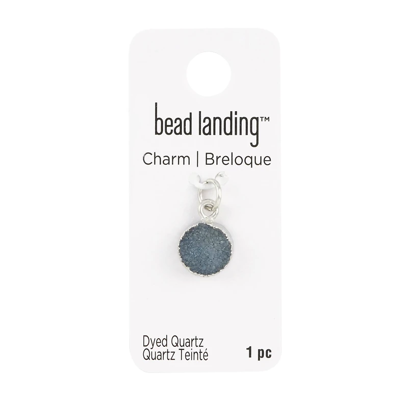 Round Dyed Quartz Charm by Bead Landing