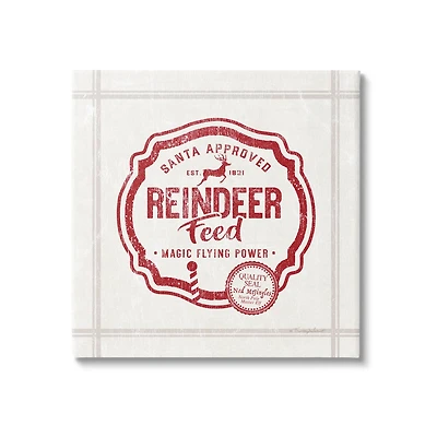 Stupell Industries Vintage Christmas Reindeer Feed Canvas Wall Art