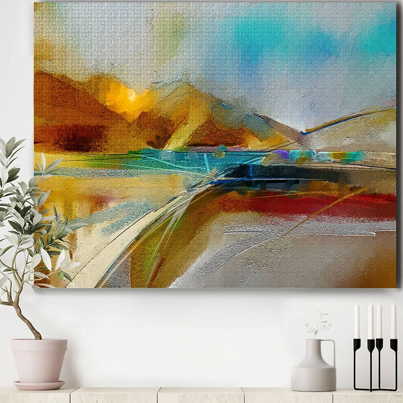 Designart - Impressionist Mountscape With River I
