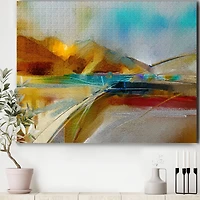 Designart - Impressionist Mountscape With River I