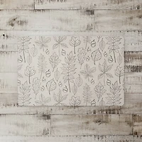 White Leaf Pattern Floor Mat