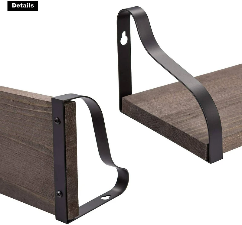Rustic Wood Floating Wall Shelves Set