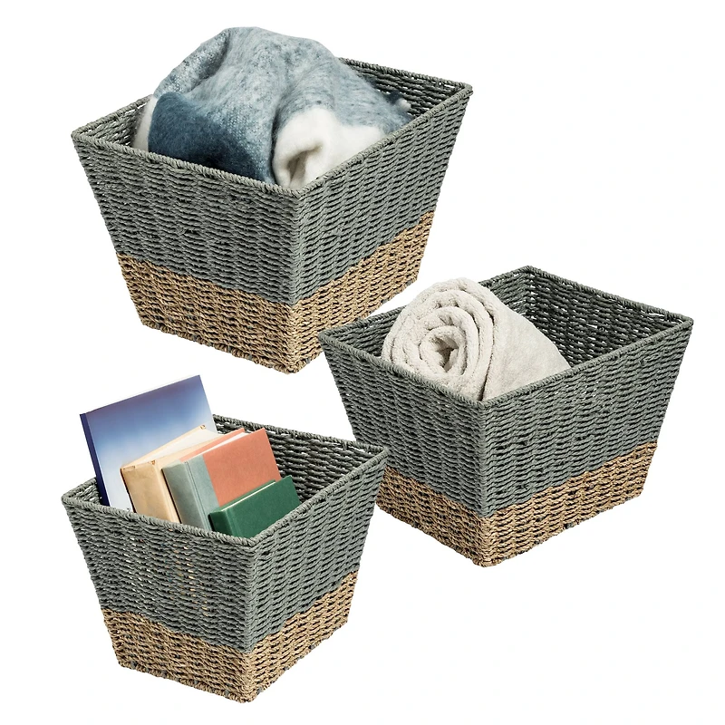 Honey Can Do Seagrass Square Nesting Storage Basket Set