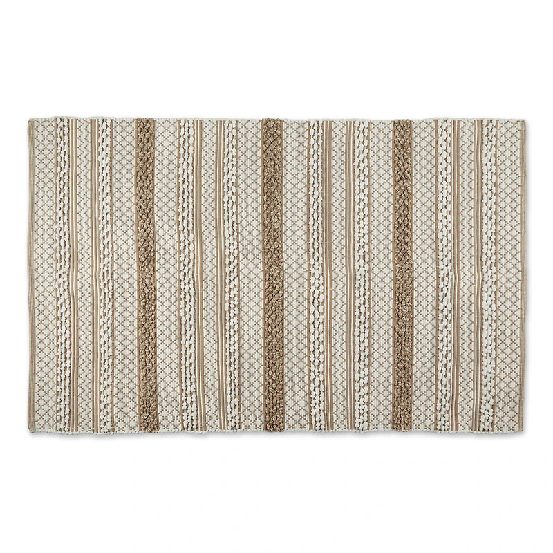 DII® Stone & White Hand-Loomed Paper Chindi Rug, 4ft. x 6ft.
