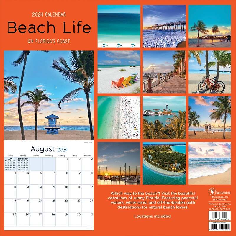 TF Publishing 2024 Beach Life Wall Calendar