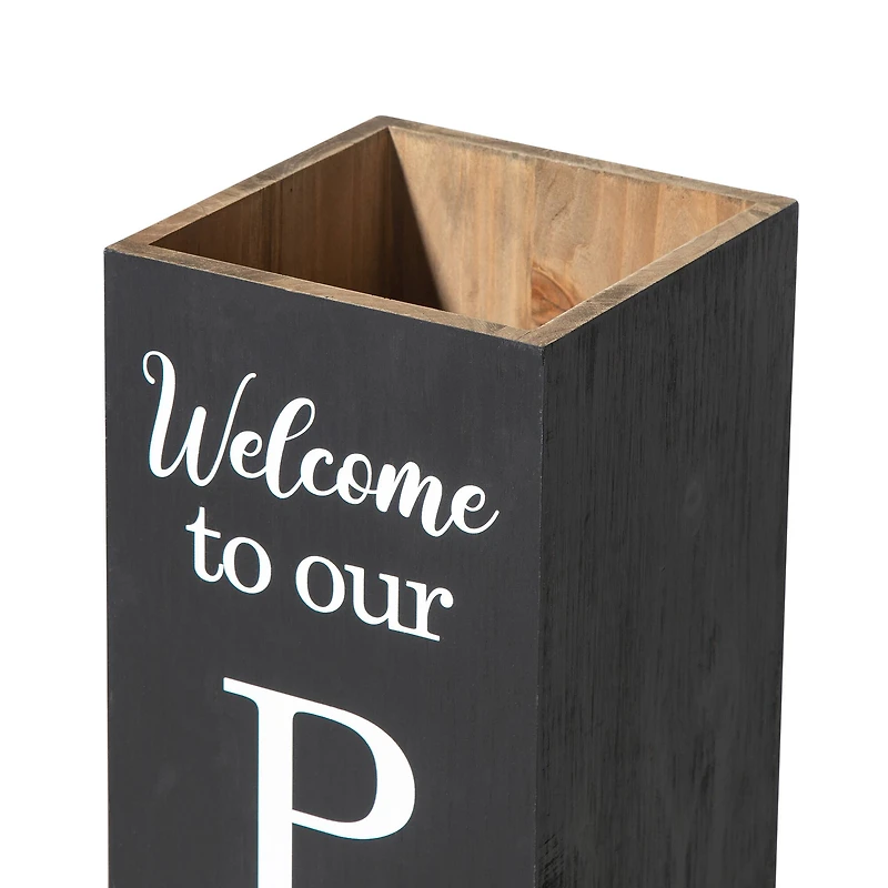 Glitzhome® 30" Black Wood Boxed Welcome Porch Sign