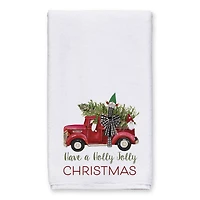 White Holly Jolly Christmas Tea Towel Set