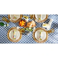 Stonewash Blue Polka Dot Vinyl Tablecloth 70" Round