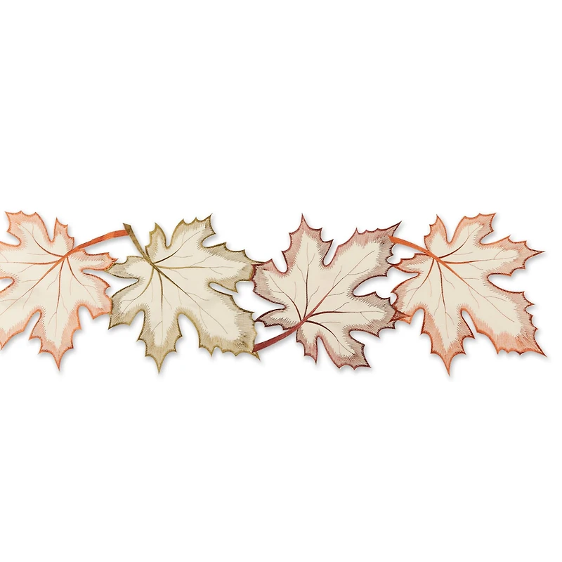 DII® 108" Embroidered Maple Leaves Table Runner