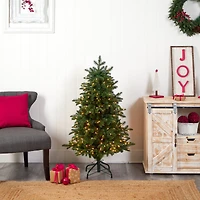 4ft. Pre-Lit South Carolina Fir Artificial Christmas Tree, Clear Lights