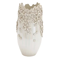 Cream Ceramic Farmhouse Vase, 16" x 9" x 9"