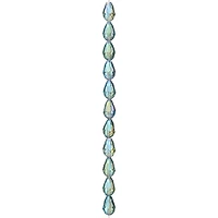 Iridescent Green Glass Teardrop Beads, 14mm by Bead Landing™