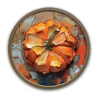 Painterly Pumpkin Top 20" x 20" Round Brown Framed Print