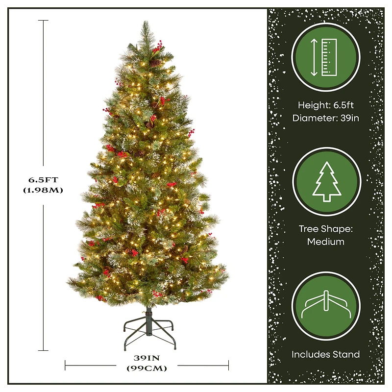 6.5ft. Pre-Lit Wintry Pine® Artificial Christmas Tree, Clear Lights