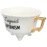 Hello Honey® Assorted Stoneware Footed Teacup with Saying and Gold Electroplating Set