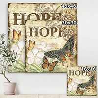Designart - Inspirational Butterflies Hope
