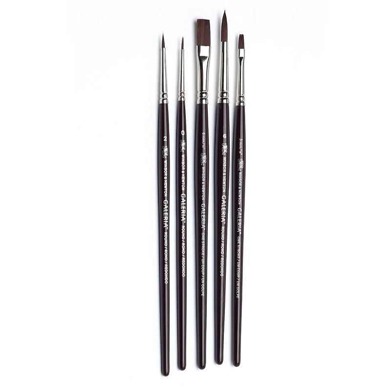 Winsor & Newton® Galeria® Short Handle Brush 5 Pack