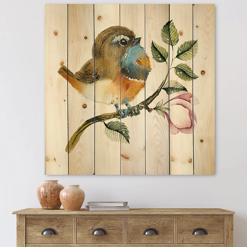 Designart - Bluethroat Bird On A Branch